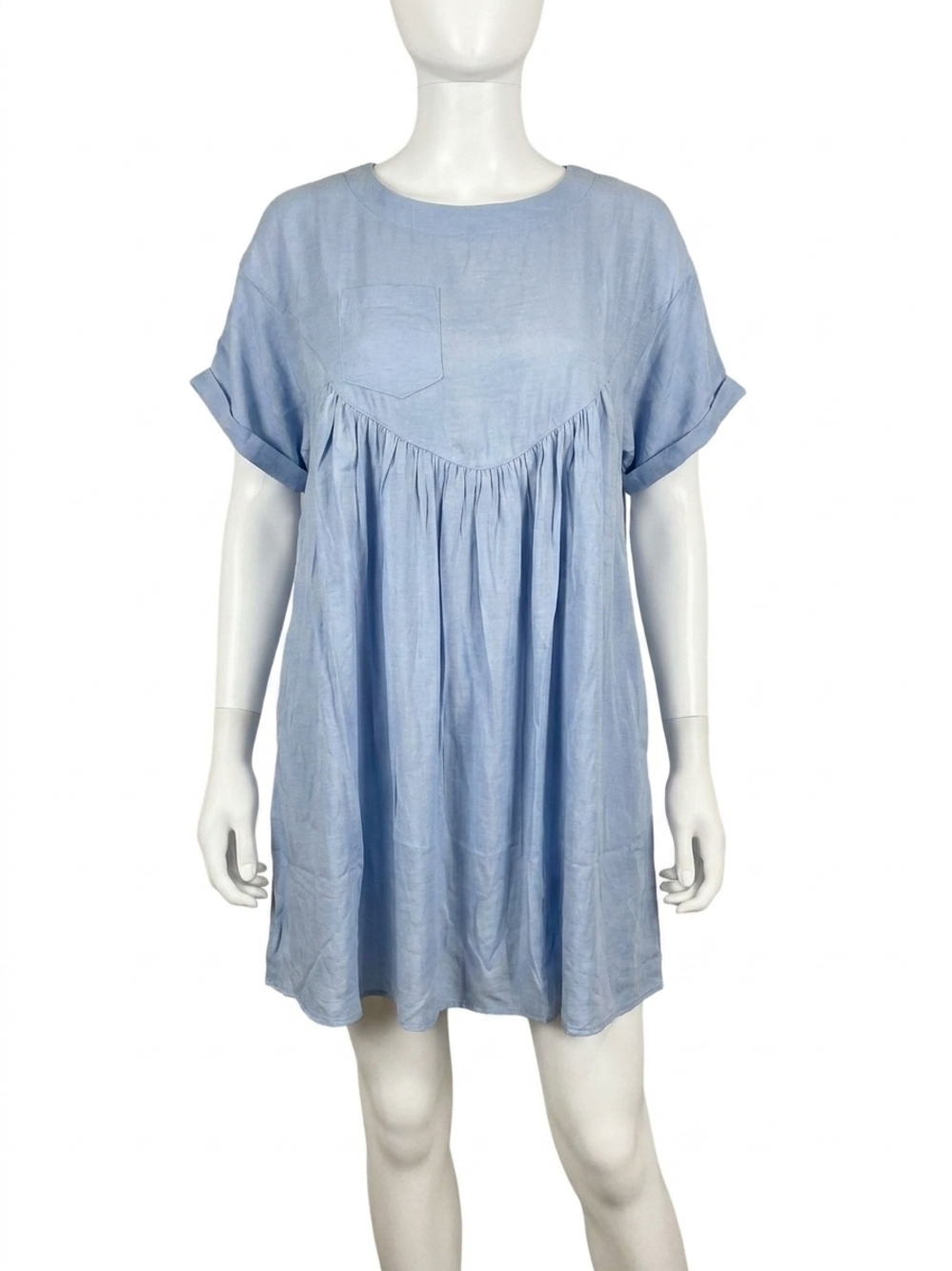 NEW KORI soft linen babydoll dress in baby blue